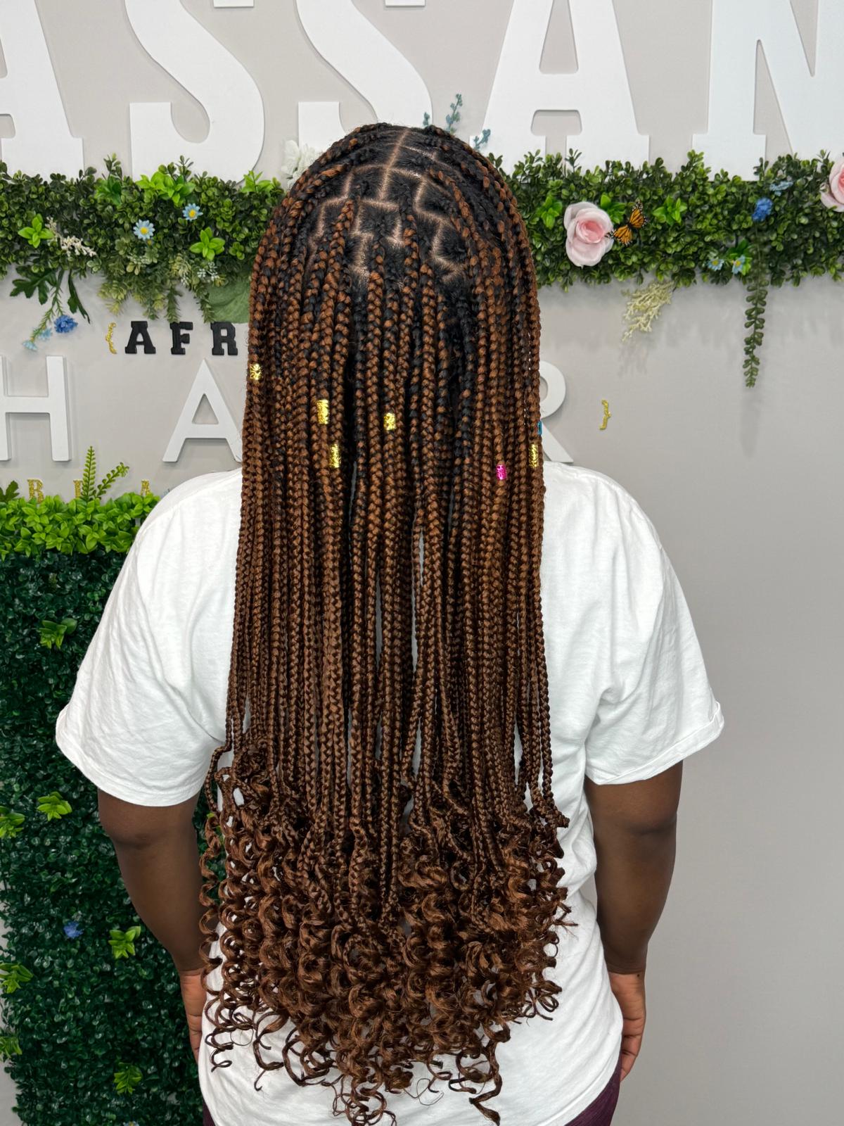 Knotless braids style by Massan